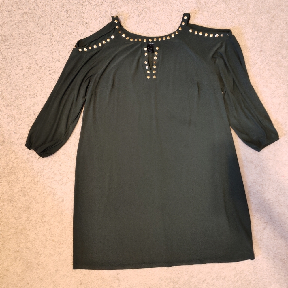 Studded Cold Shoulder Dress